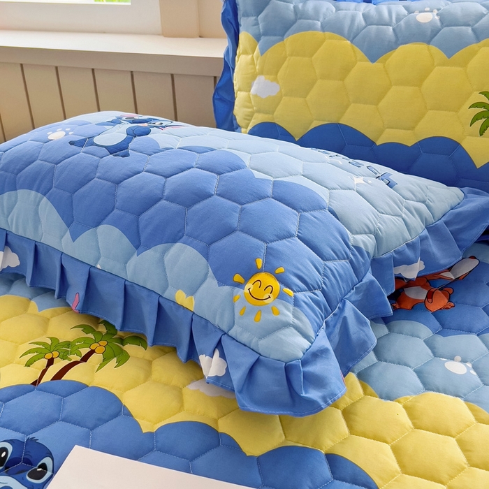 91家纺网 家纺一手货源 找家纺 情煊家纺 2025新款全棉印花小清新夹棉枕套 史迪仔