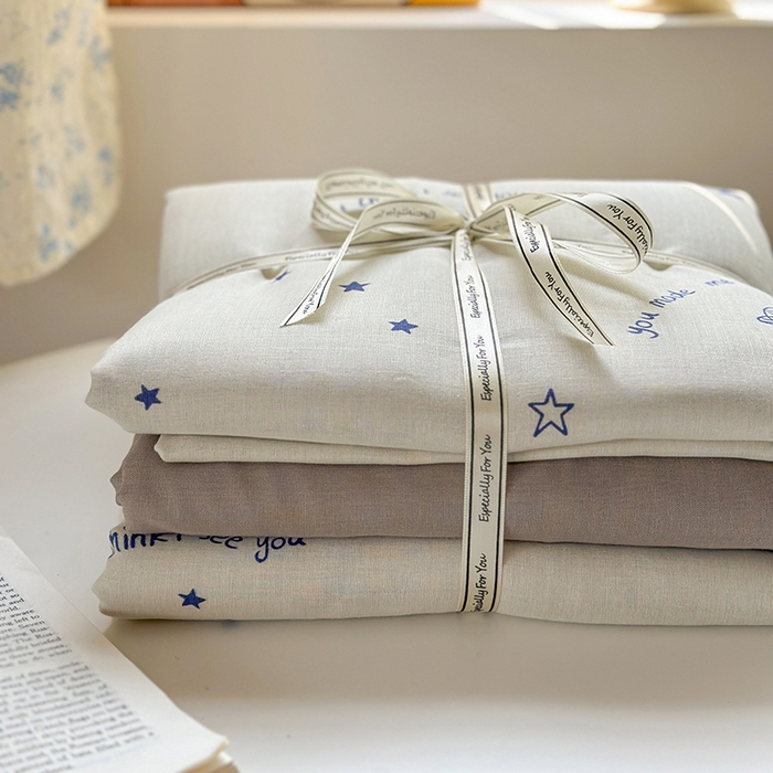 91家纺网 家纺一手货源 找家纺 2025新款全棉有氧双层纱四件套-卡通系列 星际