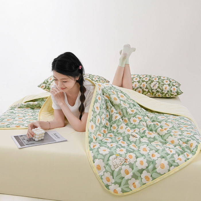 91家纺网 家纺一手货源 找家纺 圣楚 2025新款梦境凉感丝夏凉被 a静享美梦