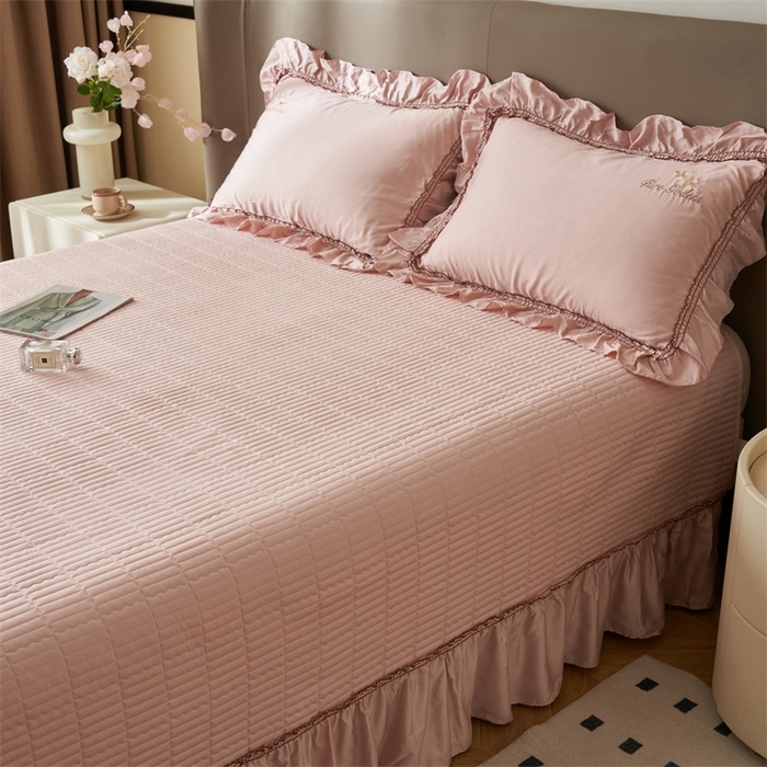 91家纺网 家纺一手货源 找家纺 恒爱家纺  2025新款莫代尔柔情似水多功能夏被床盖四件套			 			 浅豆沙