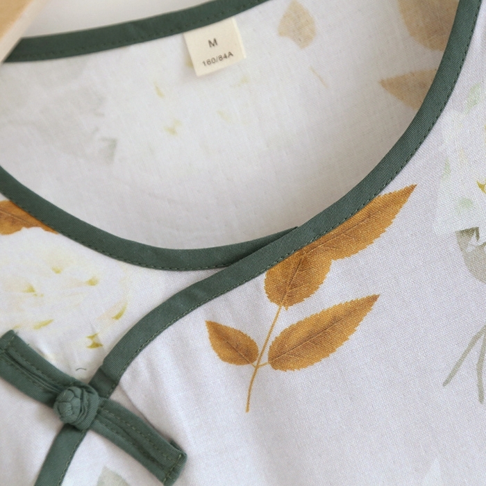 91家纺网 家纺一手货源 找家纺 洛兰沙家居馆【只代发】【只代发】 2025新款国风竹纤维鸟语花香春夏女睡衣大码长袖长裤自带凉感休闲套装 ls1305