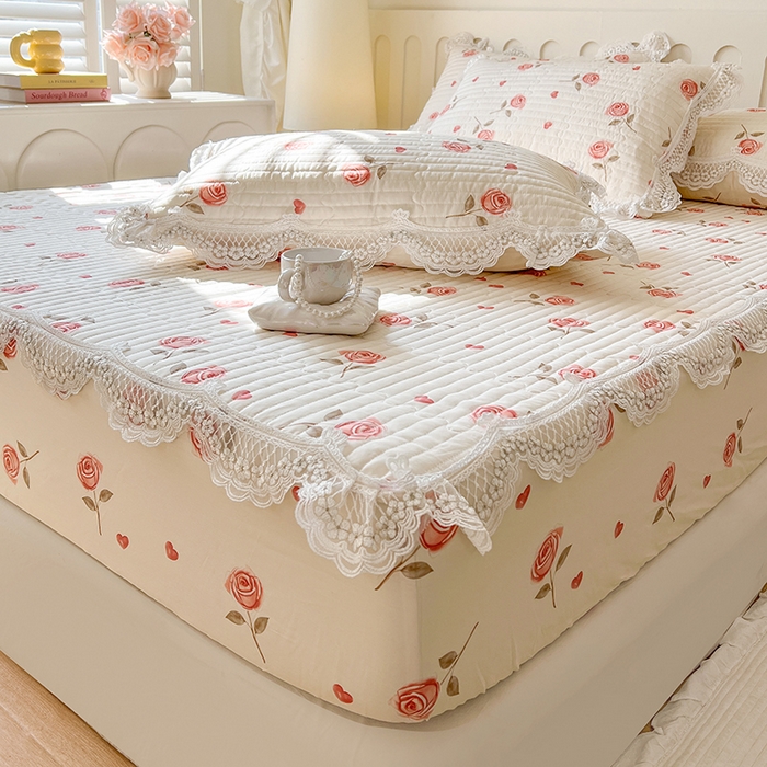 91家纺网 家纺一手货源 找家纺 麒豆豆 2025新款天丝印花床笠 西西里玫瑰