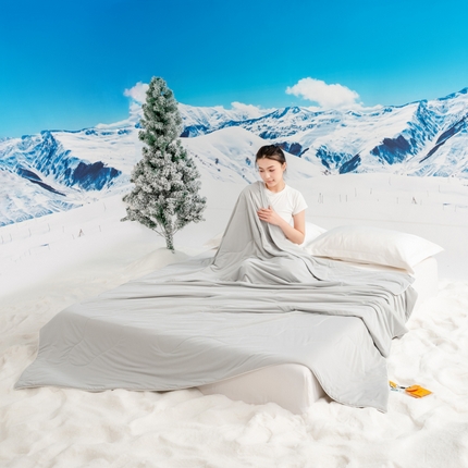 91家纺网 家纺一手货源 找家纺 恒科家纺 2025新款雪纱冰丝凉感被 李官奇大豆凉感清凉透气夏被子被芯(提供买家秀) 绅灰-雅韵