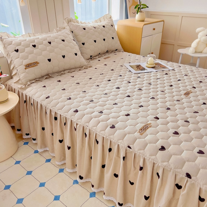 91家纺网 家纺一手货源 找家纺 情煊家纺 2025新款全棉印花小清新夹棉枕套 爱心