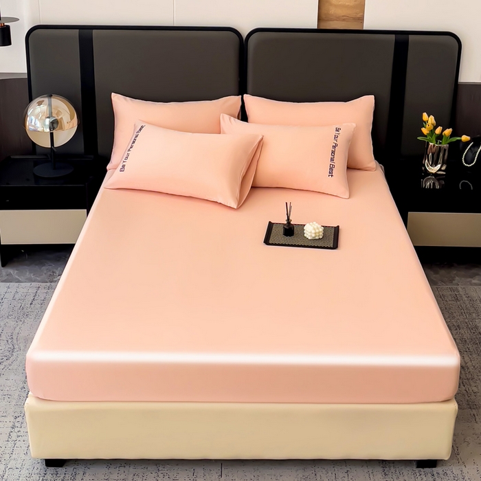 91家纺网 家纺一手货源 找家纺 纽缦家纺 2025新款纯色提花冰丝系列床笠单件-单床笠 温雅玉