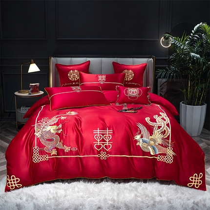 91家纺网 家纺一手货源 找家纺 （总）甜咪咪婚庆 2025新款纯棉全棉面料刺绣结婚 婚庆 四件套 多件套  小红书推荐热款