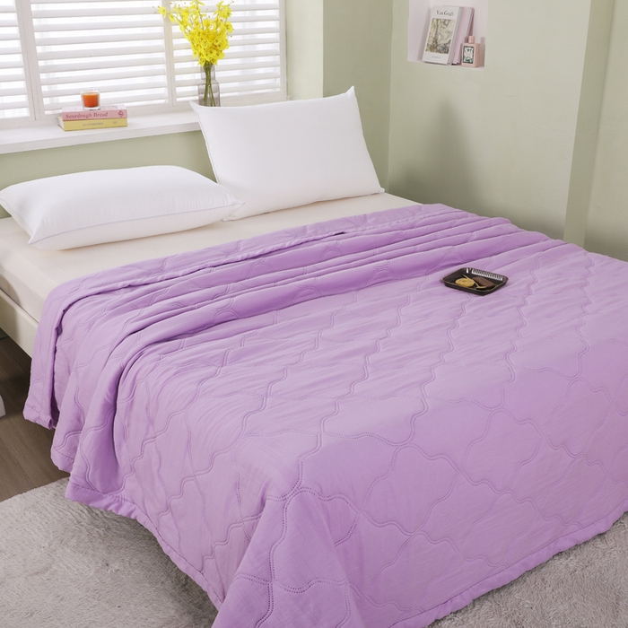 91家纺网 家纺一手货源 找家纺 太阳树家纺 2025水洗棉夏被夏凉被空调被超声波压花礼品直播供应链引流爆款 紫色