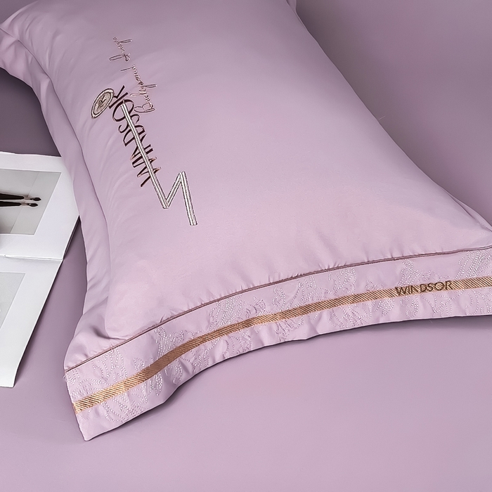 91家纺网 家纺一手货源 找家纺 （总）曲之慕 2025新品四季款高端刺绣四件套简约可水洗轻奢纯色刺绣四件套--蒂尔