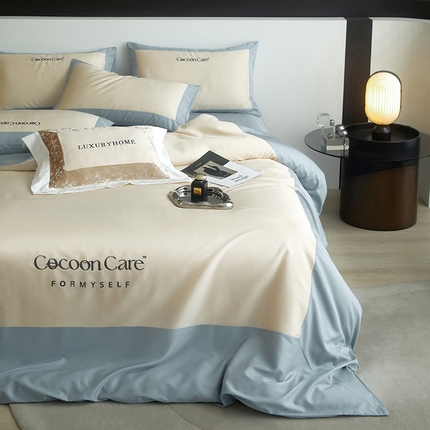 91家纺网 家纺一手货源 找家纺 （总）金奇达2025新款【洛伊】-茧养莱赛尔四件套（标准号全网控价（折后券后）不低于258元）