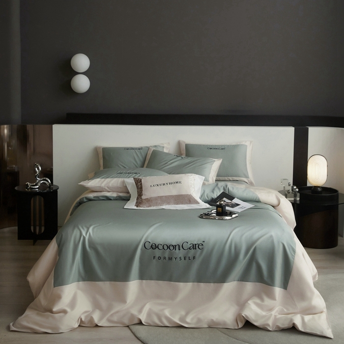 91家纺网 家纺一手货源 找家纺 金奇达2025新款【洛伊】-茧养莱赛尔四件套（标准号全网控价（折后券后）不低于258元） 洛伊-山川绿