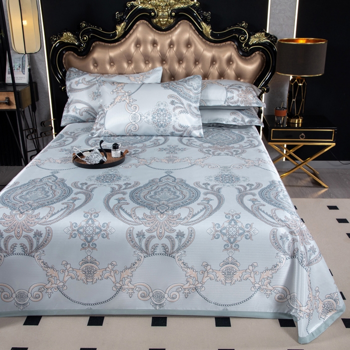 91家纺网 家纺一手货源 找家纺 （总）肖恩毯业 2025新款印花斜纹冰丝席三件套