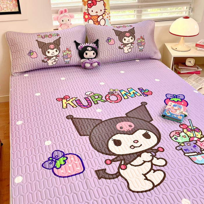 91家纺网 家纺一手货源 找家纺 金爱家 2025新款正版三丽鸥凉感乳胶凉席 夏日冰爽