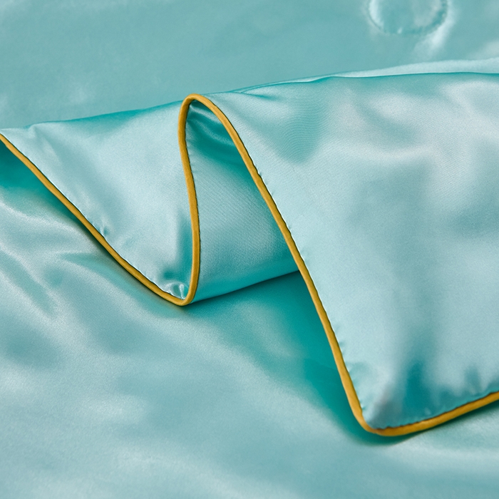 91家纺网 家纺一手货源 找家纺 梦尚舒 2025新款水洗真丝夏被冰丝空调被夏凉被子 水蓝-天丝夏被