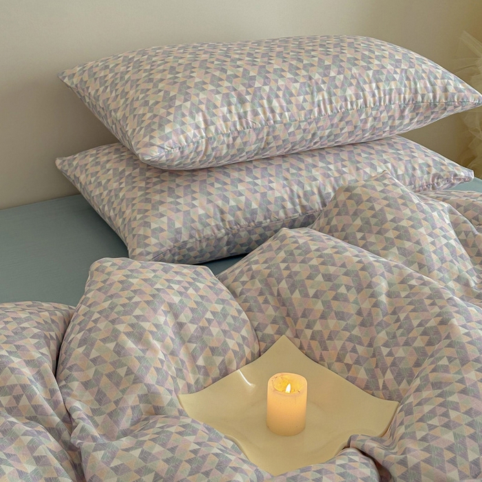 91家纺网 家纺一手货源 找家纺 塞纳 2026新款.全棉有氧双层纱四件套-场景二-赛琳娜-兰