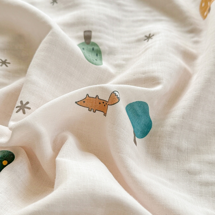 91家纺网 家纺一手货源 找家纺 2025新款40s全棉双层纱圆角吊边款四件套乐童-咖