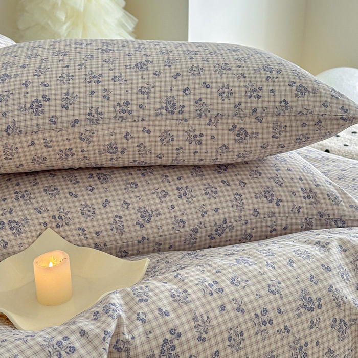 91家纺网 家纺一手货源 找家纺 塞纳 2026新款.全棉有氧双层纱四件套-场景二-倩影-兰