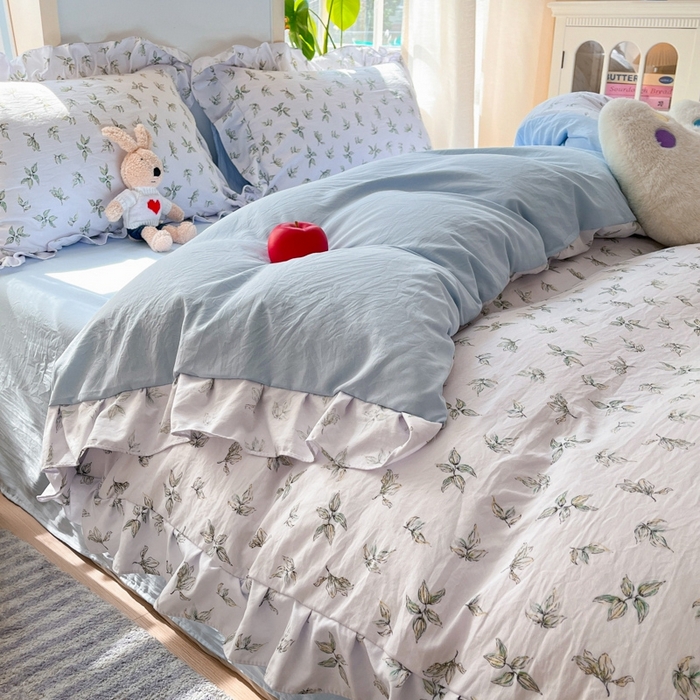 91家纺网 家纺一手货源 找家纺 雨帆家纺2025新款水洗棉印花四件套 夏日风情