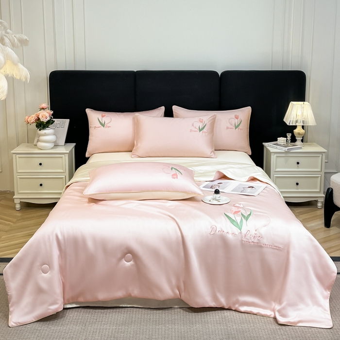 91家纺网 家纺一手货源 找家纺 （总）如一 2025新款麻绳系列水洗冰丝刺绣夏被四件套