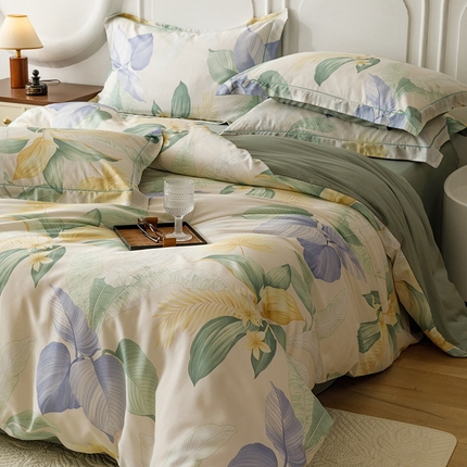 金奇达2025新款【休闲午后】-轻氧水光莱赛尔四件套（标准号全网控价（折后券后）不低于258） 花悦吟兰