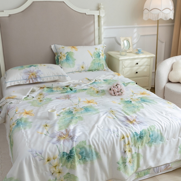 91家纺网 家纺一手货源 找家纺 棉生活家纺 2025新款春夏莫代尔天丝夏被 倾城米