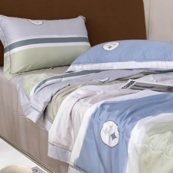 91家纺网 家纺一手货源 找家纺 棉生活家纺 2025新款春夏莫代尔天丝夏被 星痕绿