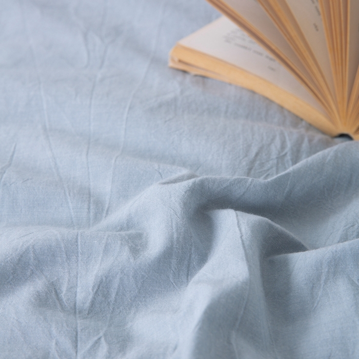 91家纺网 家纺一手货源 找家纺 玖弘家居 2025新款水洗棉单被套 浅蓝