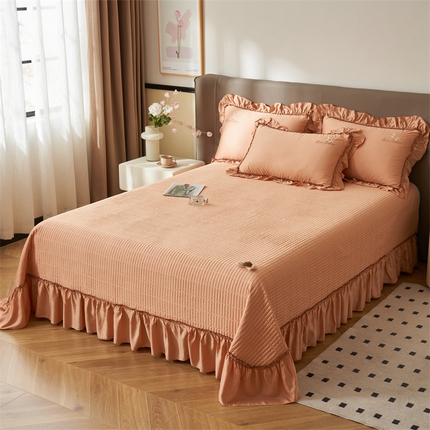 恒爱家纺  2025新款莫代尔柔情似水多功能夏被床盖四件套			 			 爱玛橙