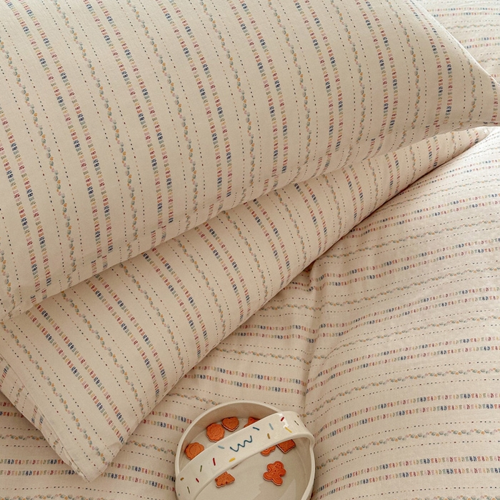 91家纺网 家纺一手货源 找家纺 塞纳 2026新款.全棉有氧双层纱四件套-场景二-绛妍-米