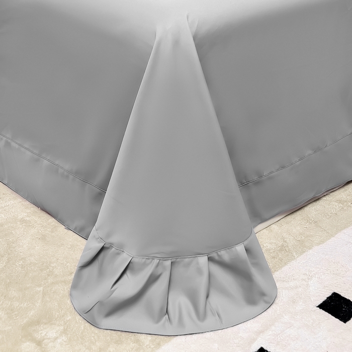 91家纺网 家纺一手货源 找家纺 （总）曲之慕 2025新品四季款高端刺绣四件套简约可水洗轻奢纯色刺绣四件套--梦飞令