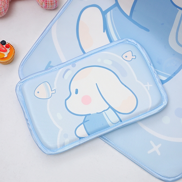 91家纺网 家纺一手货源 找家纺 八零年代 2025新品云柔牛奶丝儿童凉席套件蓝色小狗