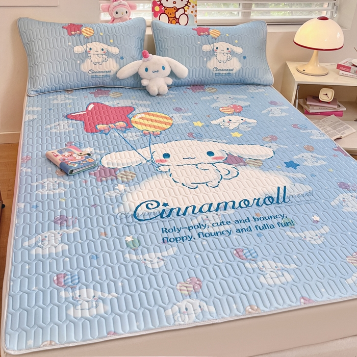 91家纺网 家纺一手货源 找家纺 金爱家 2025新款正版三丽鸥凉感乳胶凉席 气球玉桂狗