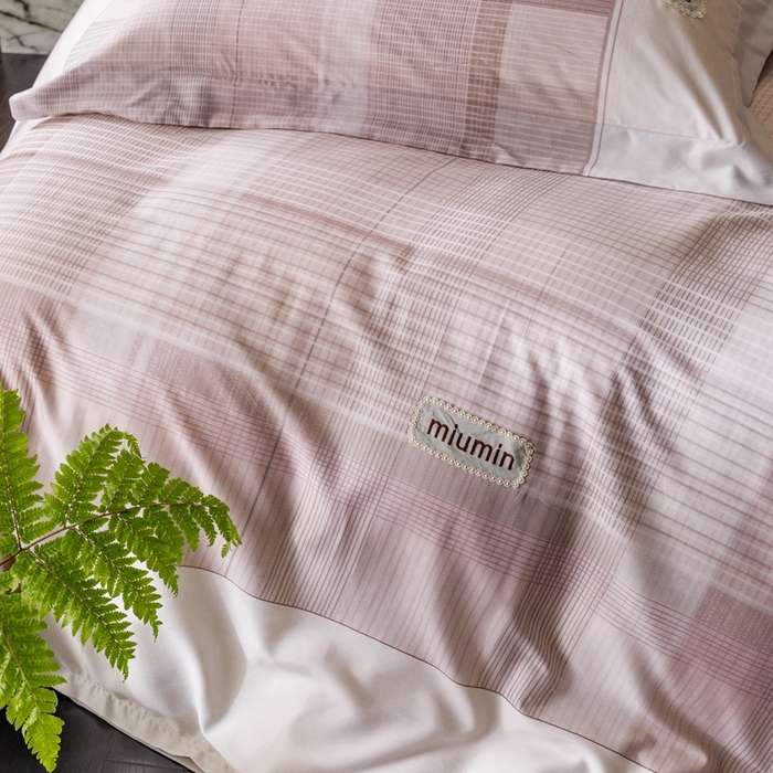 91家纺网 家纺一手货源 找家纺 金奇达2025新款【洛米奥】-轻氧水光天丝棉四件套（标准号全网控价（折后券后）不低于288元） 洛米奥-豆沙