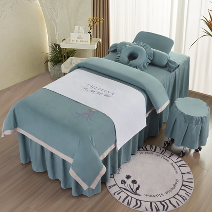 91家纺网 家纺一手货源 找家纺 （总）千姿坊美 容床罩 2025新款美 容床罩冬被蜜桃绒刺绣四件套
