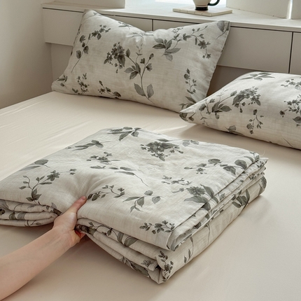 91家纺网 家纺一手货源 找家纺 莱登卡奴 2025新款A类全棉双层纱100%棉花芯夏被 晨光