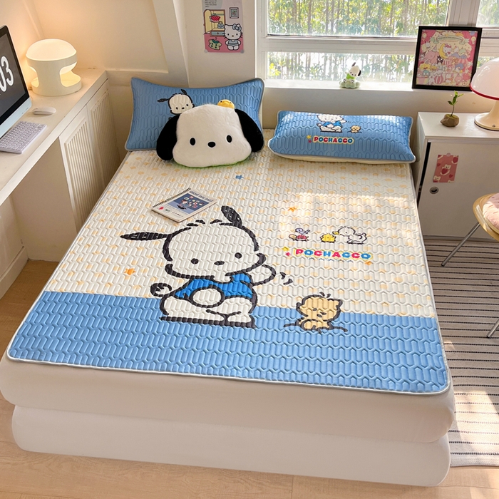 91家纺网 家纺一手货源 找家纺 金爱家 2025新款正版三丽鸥凉感乳胶凉席 星星帕哈狗