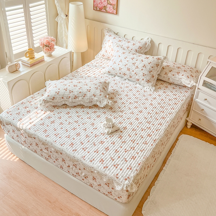 91家纺网 家纺一手货源 找家纺 麒豆豆 2025新款天丝印花床笠 花枝语