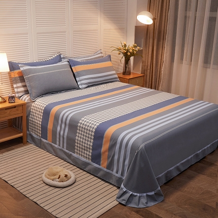 91家纺网 家纺一手货源 找家纺 （总）简约家纺 2025新款全棉磨毛印花单品床单