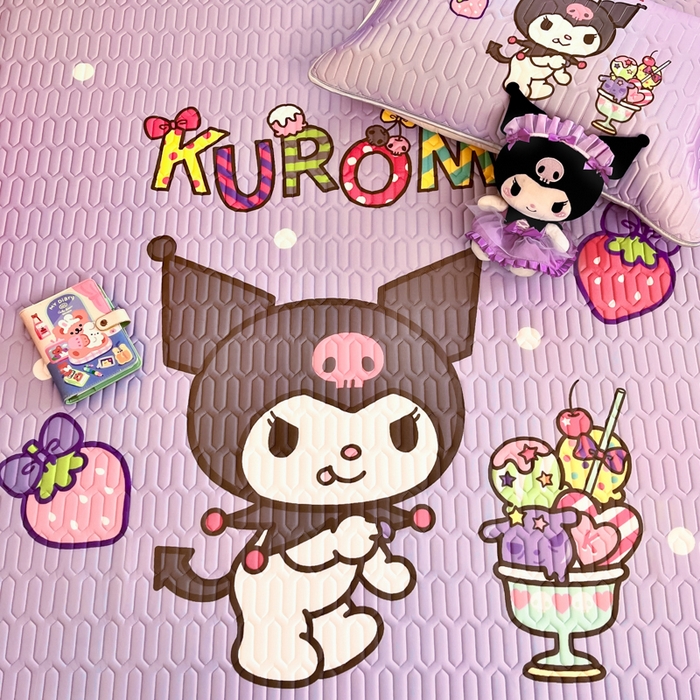 91家纺网 家纺一手货源 找家纺 金爱家 2025新款正版三丽鸥凉感乳胶凉席 夏日冰爽