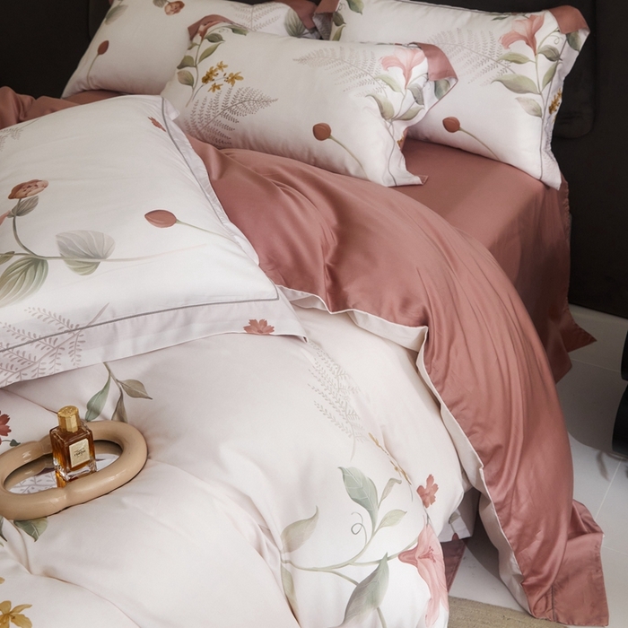 91家纺网 家纺一手货源 找家纺 金奇达2025新款【盛夏流年】-茧养莱赛尔四件套（标准号全网控价（折后券后）不低于258元） 艾诺丝粉