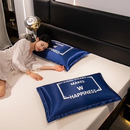 91家纺网 家纺一手货源 找家纺 （总）梦舒羽 2025新款可水洗冰丝卡通枕套宿舍48x74cm单人凉爽枕头套