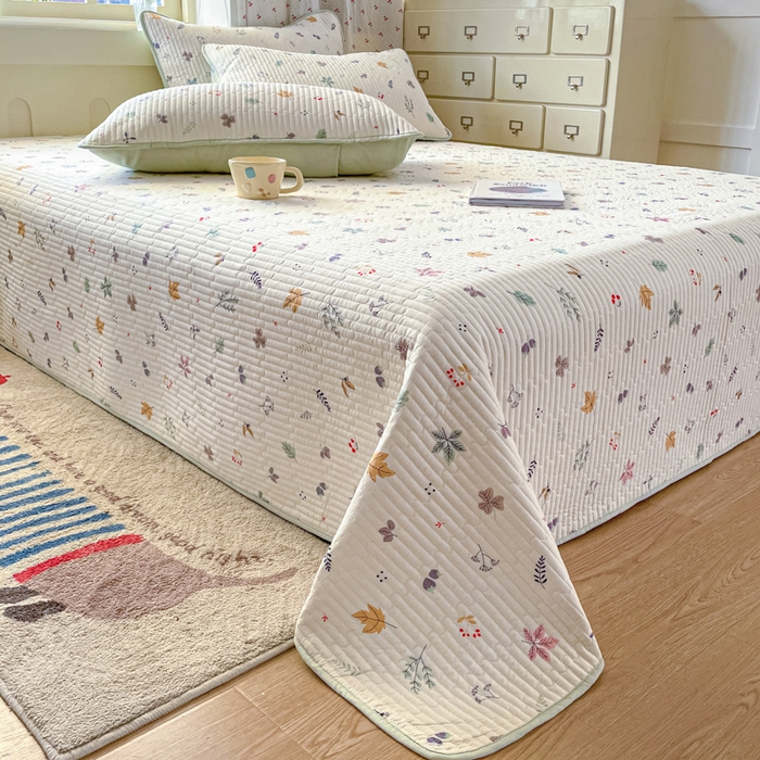 91家纺网 家纺一手货源 找家纺 857家居 2025新款针织双层纱床盖三件套 麦穗