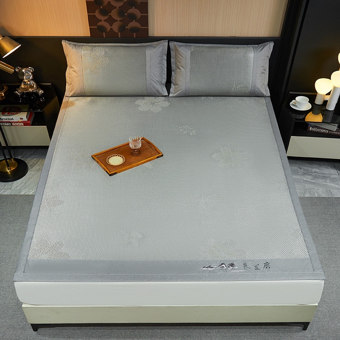 91家纺网 家纺一手货源 找家纺 （总）青雅席业 2025新款3D复合提花清凉冰藤席-花语系列