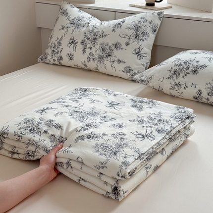 91家纺网 家纺一手货源 找家纺 莱登卡奴 2025新款A类全棉双层纱100%棉花芯夏被 芙丽