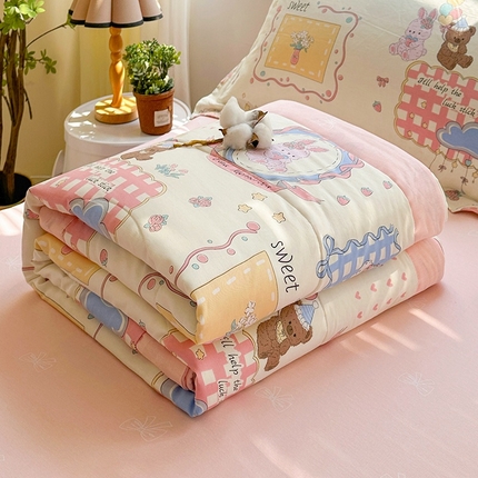 91家纺网 家纺一手货源 找家纺 （总）欧夏家纺 2025新款里外全棉印花夏被100%新疆棉花夏凉被空调被直播供货