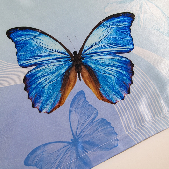 91家纺网 家纺一手货源 找家纺 梦舒羽 2025新款可水洗冰丝双人枕套凉爽情侣枕头套枕芯套 蝴蝶梦