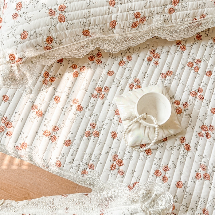 91家纺网 家纺一手货源 找家纺 麒豆豆 2025新款天丝印花床笠 花枝语