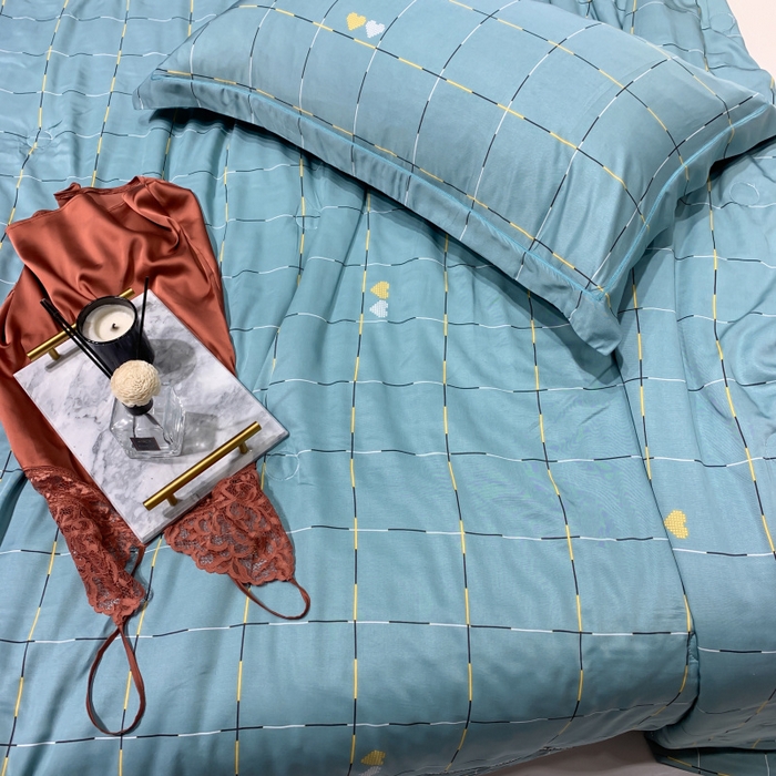 91家纺网 家纺一手货源 找家纺 棉生活家纺 2025新款春夏莫代尔天丝夏被 卡洛特-绿