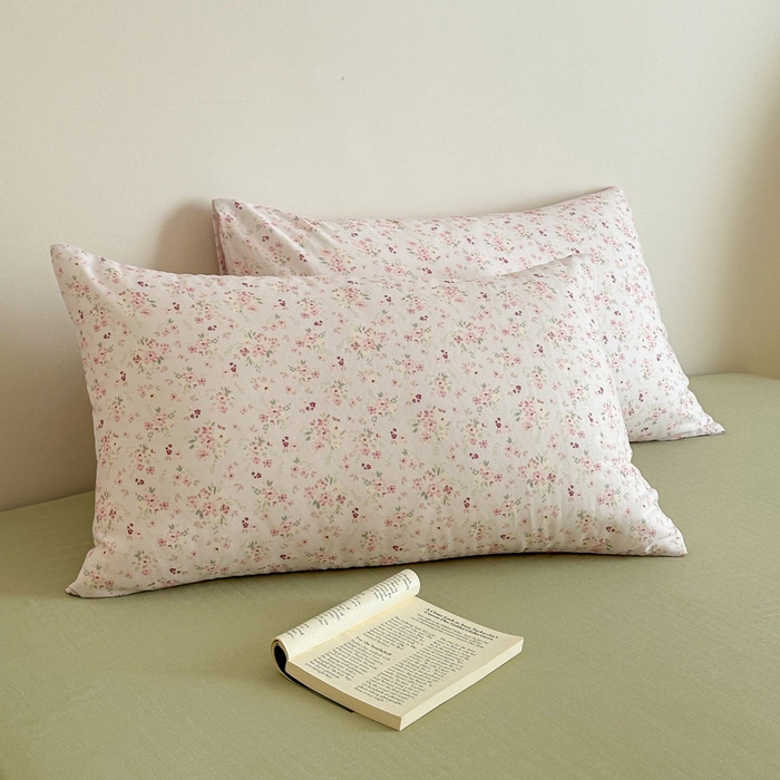 91家纺网 家纺一手货源 找家纺 塞纳 2026新款.全棉有氧双层纱四件套-场景二-拾秋-米粉