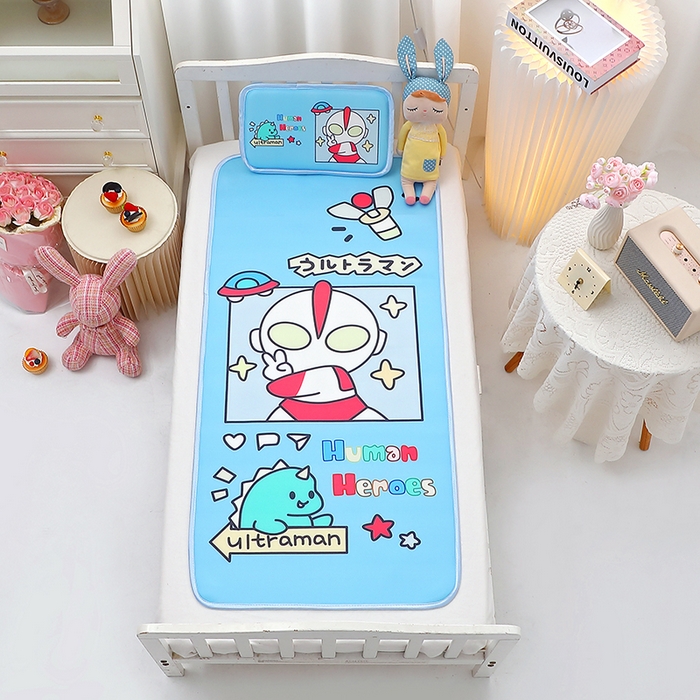 91家纺网 家纺一手货源 找家纺 八零年代 2025新品云柔牛奶丝儿童凉席套件凹凸曼