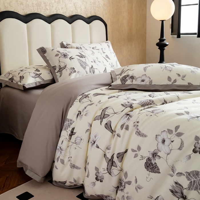 91家纺网 家纺一手货源 找家纺 金奇达2025新款【曼妙庄园】-轻氧水光天丝棉四件套（标准号全网控价（折后券后）不低于268） 秋梓